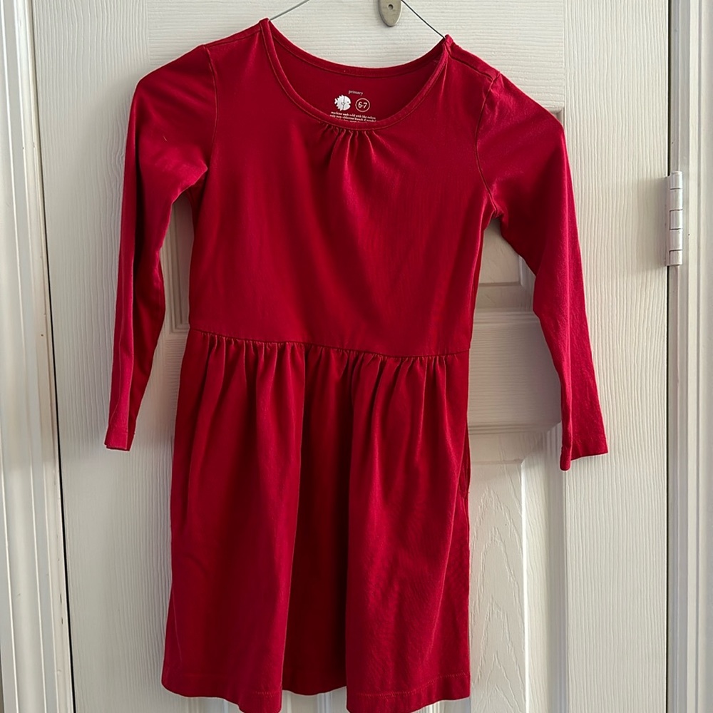 Primary red dress, size 6-7